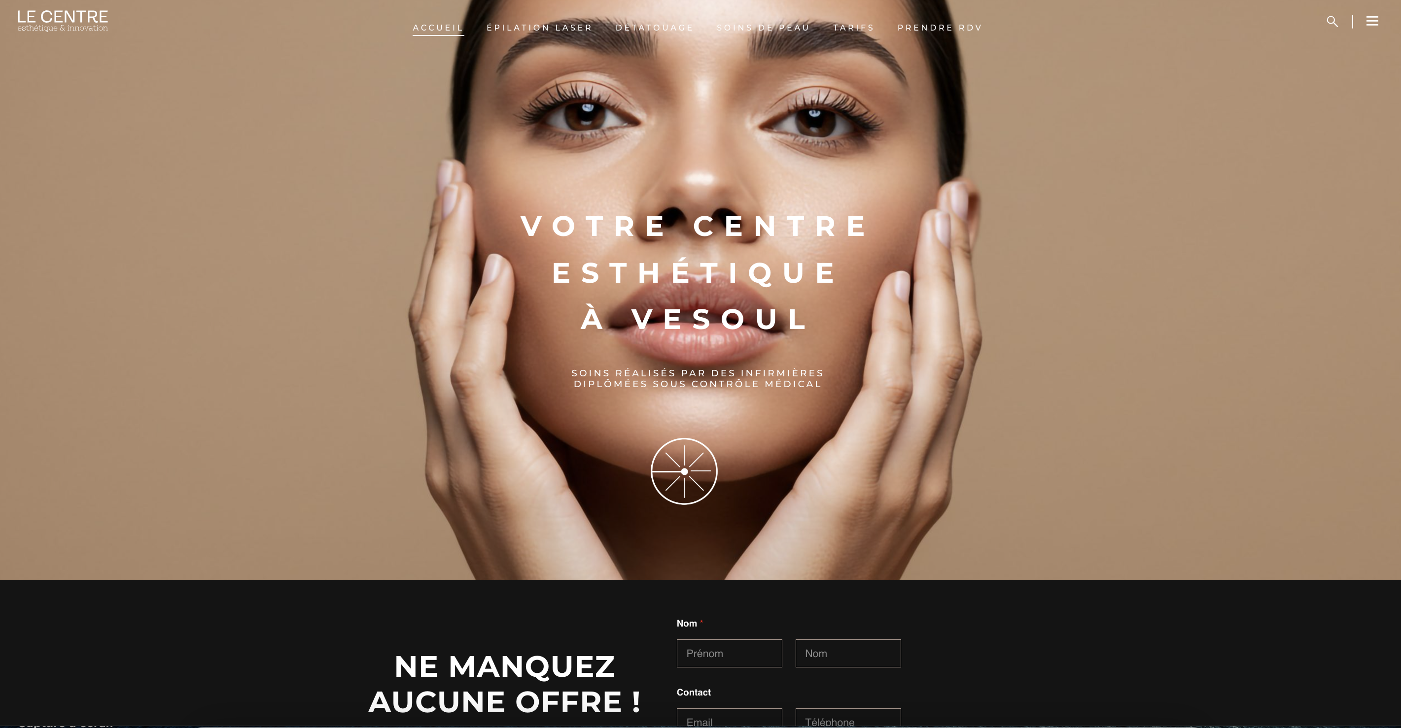 Site internet Centre esthétique Innovation — création web Vesoul