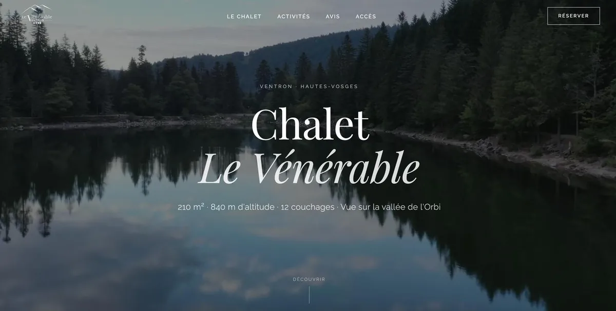 Site internet Le Vénérable Chalet — création web