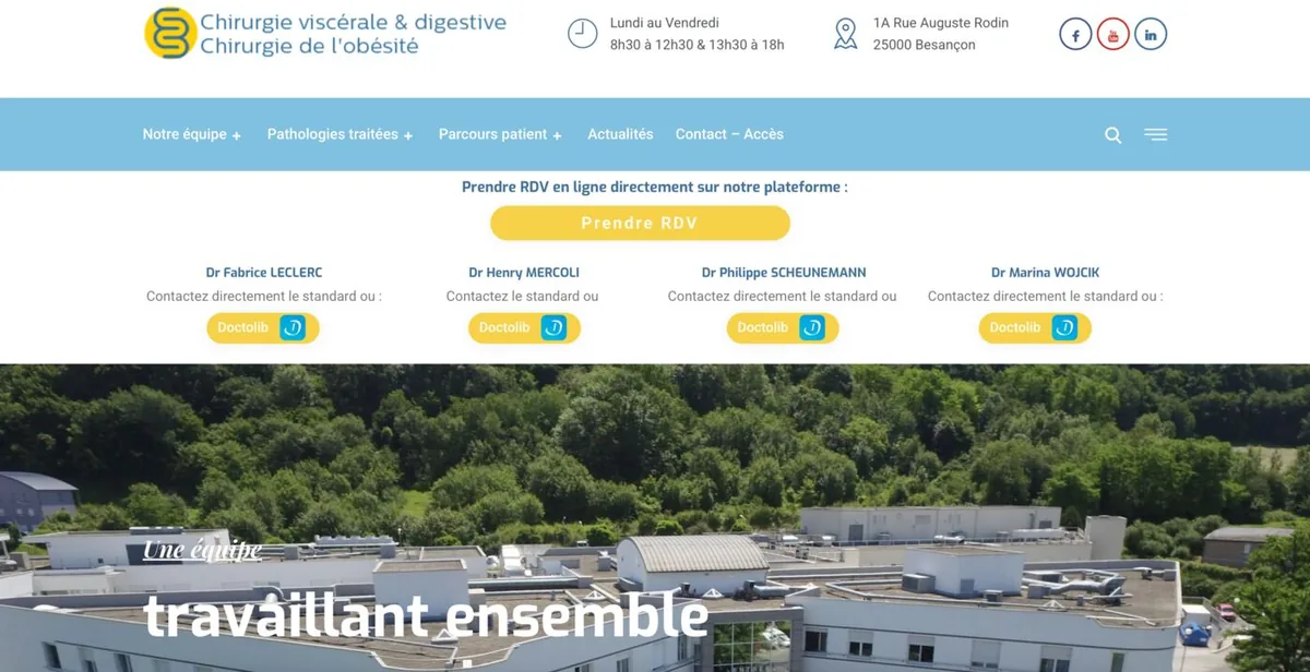 Site internet Chirurgie Besançon — création web Franche-Comté